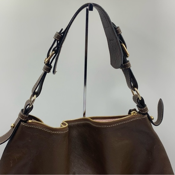 Dooney & Bourke large oversized hobo shoulder bag brown - Picture 3 of 12